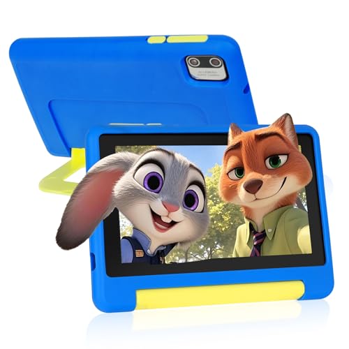 Whitedeer 2026 Latest Kids Tablet, 7 inch Tablet for Kids 3-7 Ages 8GB RAM +64GB ROM, Android 13, Parental Controls, Dual Camera, Wi-Fi, Bluetooth, Type-C, Impact Resistant Case, Gift,Blue