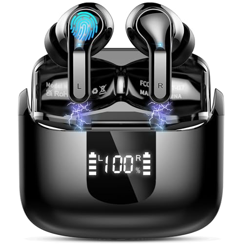 Wireless Earbuds, 6D-Stereo 2026 Bluetooth 5.4 Headphones, 50Hrs Deep Bass Ear Bud, 4 ENC Noise Cancelling Mic Wireless Earphones in Ear, USB-C Fast Charging, IP-X7 Waterproof Headset for Android iOS