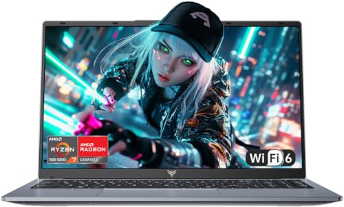 Tivique 15.6" FHD Laptop with AMD Ryzen 5 7430U (Processor up to 4.3GHz) 8 Core - 16GB RAM DDR4x2 512GB SSD Laptops Computer, HD Display, HDMI, BT5.2,3*USB3.2,Type-C,Dual Speakers,65W Adapter,WiFi 6