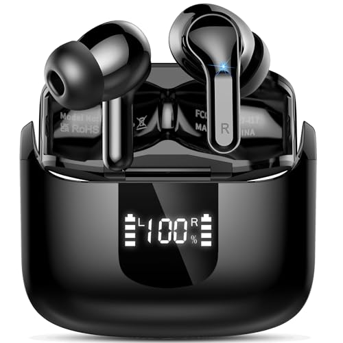 Wireless Headphones, 6D-Stereo Bluetooth 5.4 Earbuds, 2026 Deep Bass 50+Hrs Ear Buds, 4 ENC Noise Cancelling Mic Earphones in Ear, USB-C Fast Charging, IP-X7 Waterproof Headset for Sport Android iOS