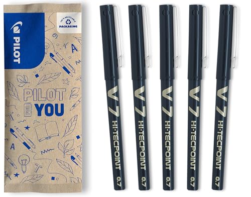 PILOT - V7 Hi-Tecpoint Liquid ...- Medium 0.7mm Tip - 5 x Black - down 11.59% (£0.59) to £4.50 from £5.09