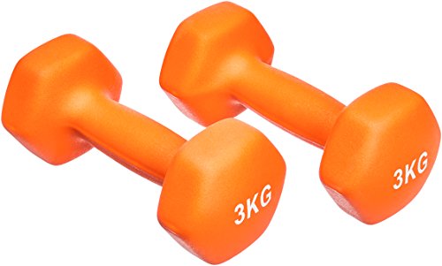Amazon Basics Neoprene Dumbbell Weight Set, 6 pounds, Orange - down 32.63% (£5.87) to £12.12 from £17.99