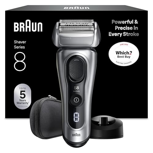 Braun Series 8 Electric Shaver... Charging Stand, 8617S, Silver - down 50.01% (£200.02) to £199.97 from £399.99