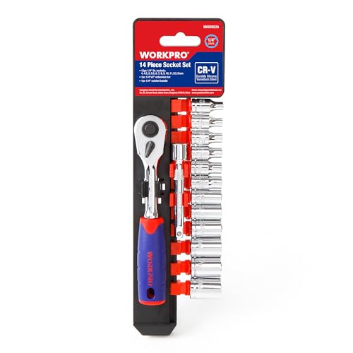 WORKPRO 14-Piece Metric Socket...et 72 Teeth with Extension Bar - down 20.02% (£2.00) to £7.99 from £9.99