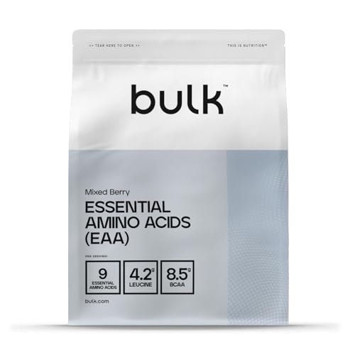 Bulk Pure Essential Amino Acids Powder, Mixed Berry, 500 g - down 10.00% (£2.38) to £21.41 from £23.79