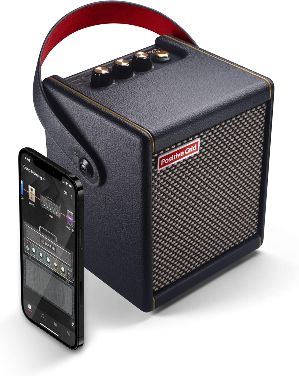 Positive Grid Spark MINI 10W Portable Smart Guitar Amp & Bluetooth Speaker with App for Playing Guitar at Home or Travel (Black)