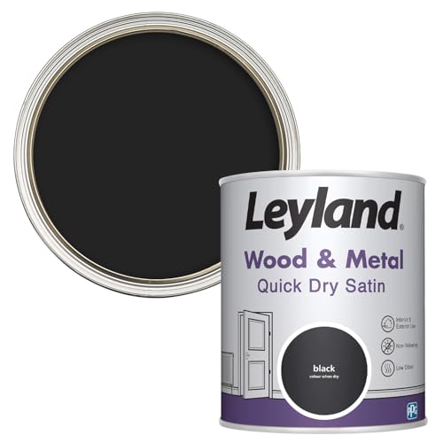 Leyland Wood & Metal Quick Dry Satin, Black, 750ml - down 51.55% (£10.63) to £9.99 from £20.62