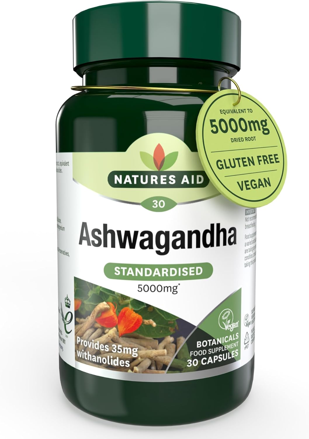 Natures Aid Ashwagandha 5000mg...es or Powder - 1 Months Supply - down 4.97% (£0.34) to £6.50 from £6.84