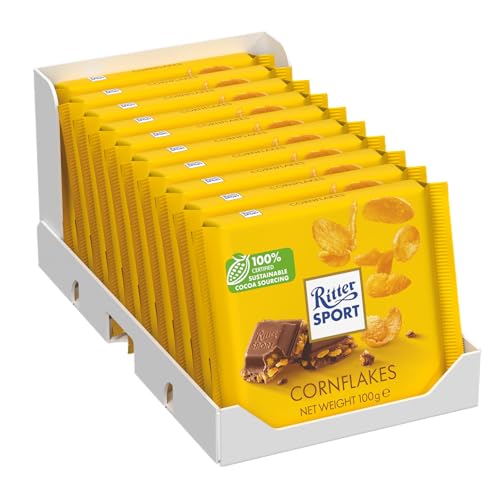 Ritter Sport Cornflake Milk Ch...e of 10, Chocolate Sharing Bar - down 41.00% (£7.38) to £10.62 from £18.00