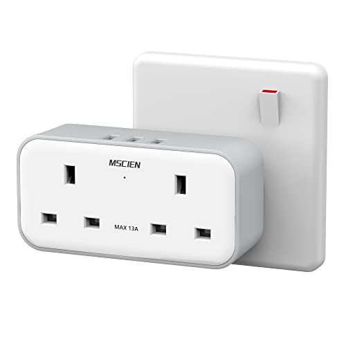 Plug Adapter with 3 USB, Mscie...Socket for Home Kitchen Office - down 38.57% (£7.98) to £12.71 from £20.69