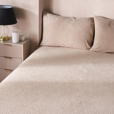 OHS Teddy Fleece Fitted Sheet Thermal Warm Single Double King Bedding NEW