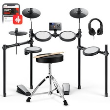 Donner DED-70 Upgrade Electric Drum Set 68 Sounds 12 Drum Kit 4 Mesh Pads Kids