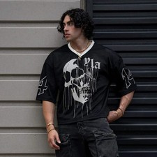 Summer new YA Trendy Brand Super Large T-shirt Men Sports Fitness Quick drying B