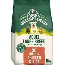 James Wellbeloved Large Adult Dry Dog Food Rich in Chicken & Rice 15kg
