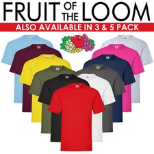 Fruit of The Loom T Shirt Mens Womens 100% Cotton Plain Short Sleeve Tee Shirts