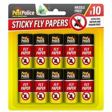 10 Fly Insect Catcher Paper Sticky Glue Bug Trap Killer Strong Roll Tape Strip