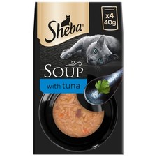 120 x 40g Sheba Classics Soup Adult Wet Cat Food Pouches Tuna Fillets