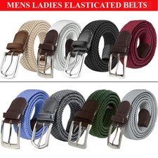 Enzo Stretch Belts Mens Womens Elasticated Braided Woven Belt with Metal Buckle