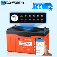 12V 100AH Lithium Leisure Battery LiFePO4 Bluetooth Communication LED Caravans