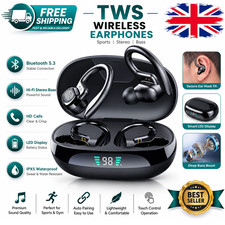 TWS Sports Wireless Bluetooth Earphones Headphones Ear Hook Running Bass Earbuds