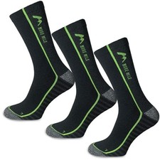 More Mile Strive 3 Pack Running Socks Black Cushioned Anti Blister Support Run