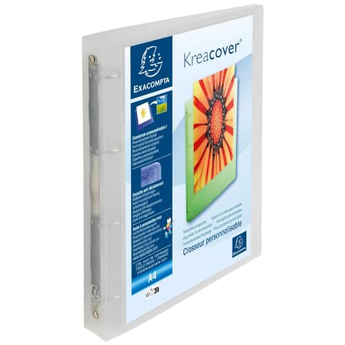Exacompta Kreacover PP Rigid C..., 4 Rings, 40 mm Spine - Clear - down 62.34% (£8.94) to £5.40 from £14.34