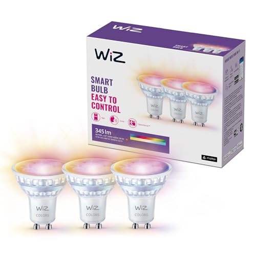 WiZ GU10 Smart LED Glass Bulb,...elax Mode Bedroom, 3 Pack, 50W - down 10.01% (£2.68) to £24.09 from £26.77