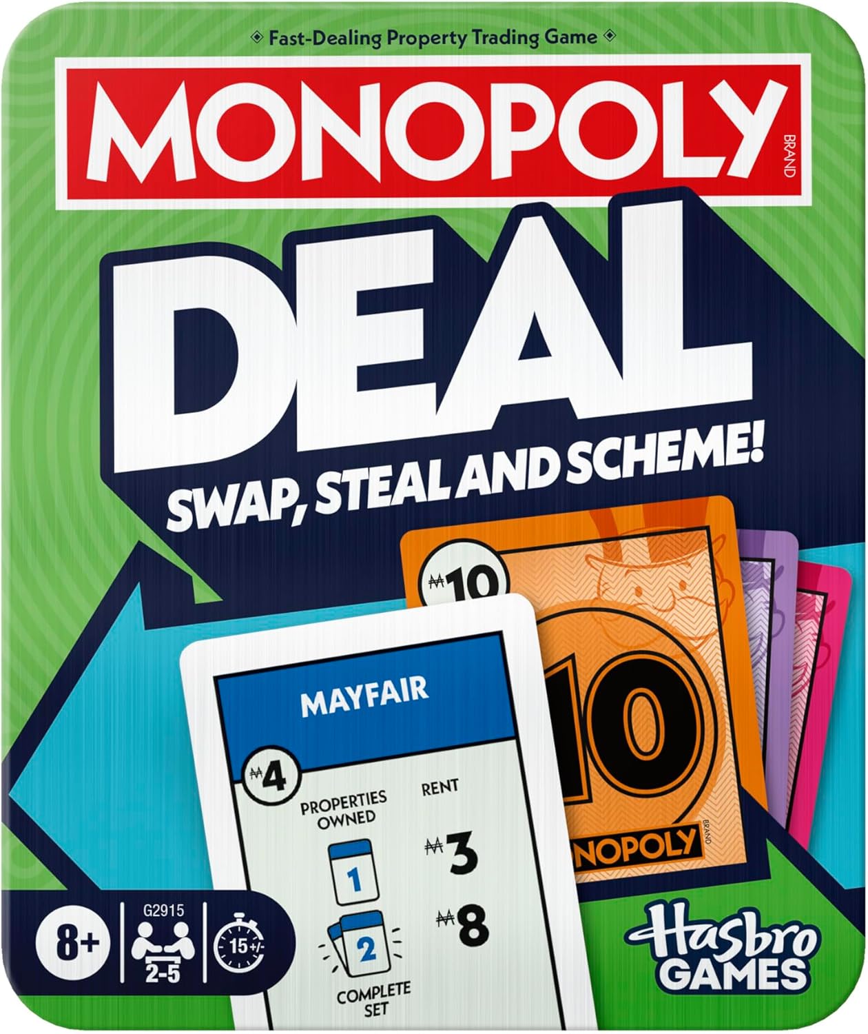 Monopoly Deal Card Game in Col...Travel Games - English Version - down 34.62% (£4.23) to £7.99 from £12.22