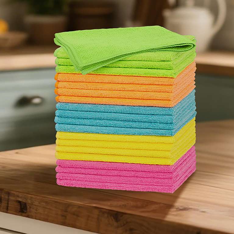 20 Pack Microfiber Cleaning Cloths (Multi Colour) - Sold by Amazon Haul - £15 Spend for Free Delivery