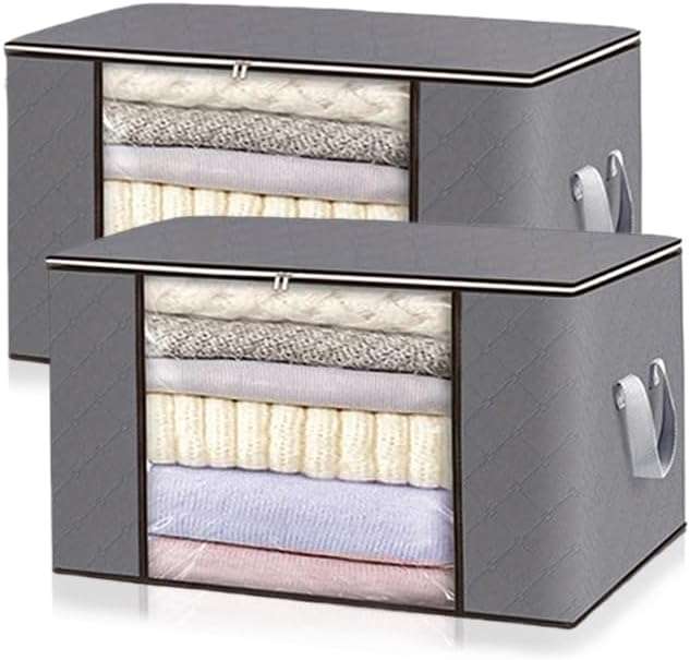2 Pack Storage Bags, 90 L Clothes Storage Bins, Organizers - Sold and Ship by Haul Global (Free Delivery with £15 Spend )