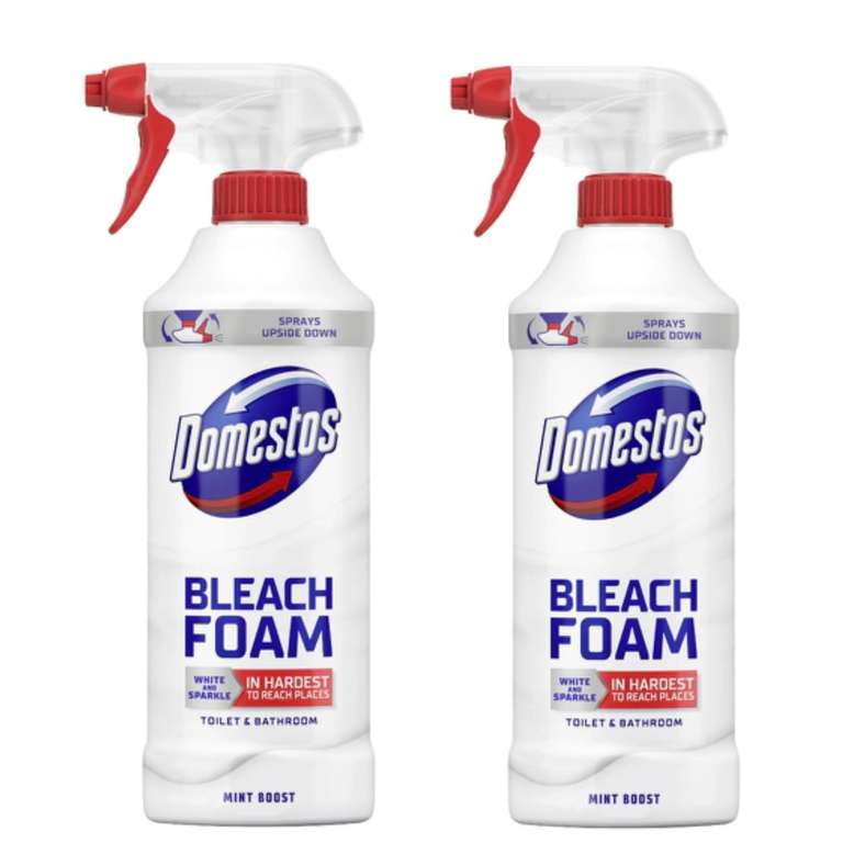 2 x Domestos Mint Boost Bleach Foam sprays upside down 450ml ( £3.10 - £3.70 w/s&s) 4 for £7.40 ( £5.60 w/max s&s)