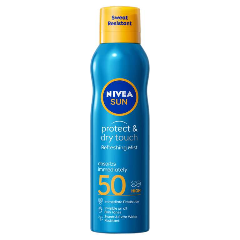 3 for 2 - NIVEA SUN Protect & Dry Touch Refreshing Sun Mist Spray SPF50