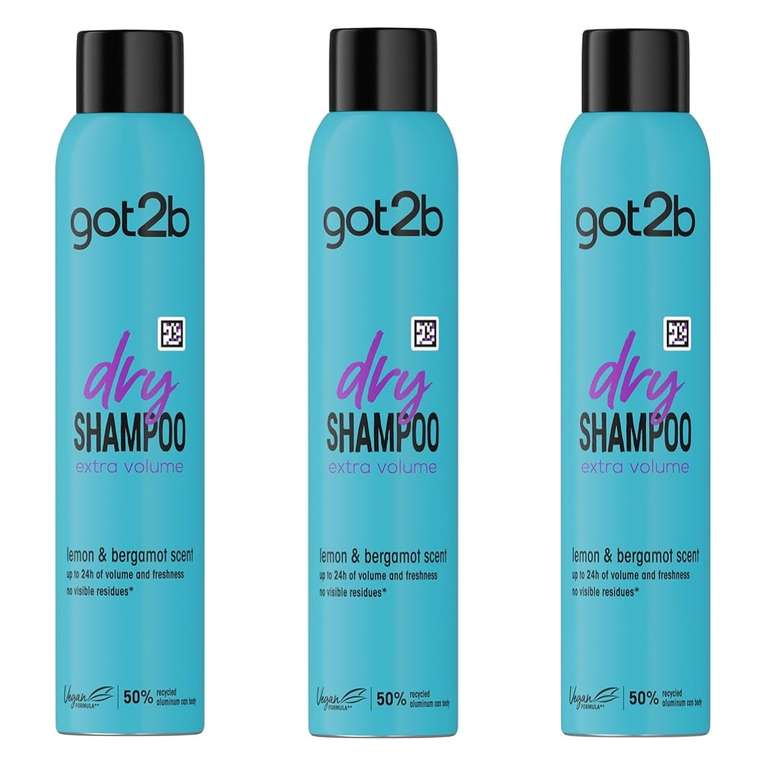 3 x got2b Dry Shampoo Instant Fresh Up Extra Volume 200ml (£3.26 / £2.73 on S&S)