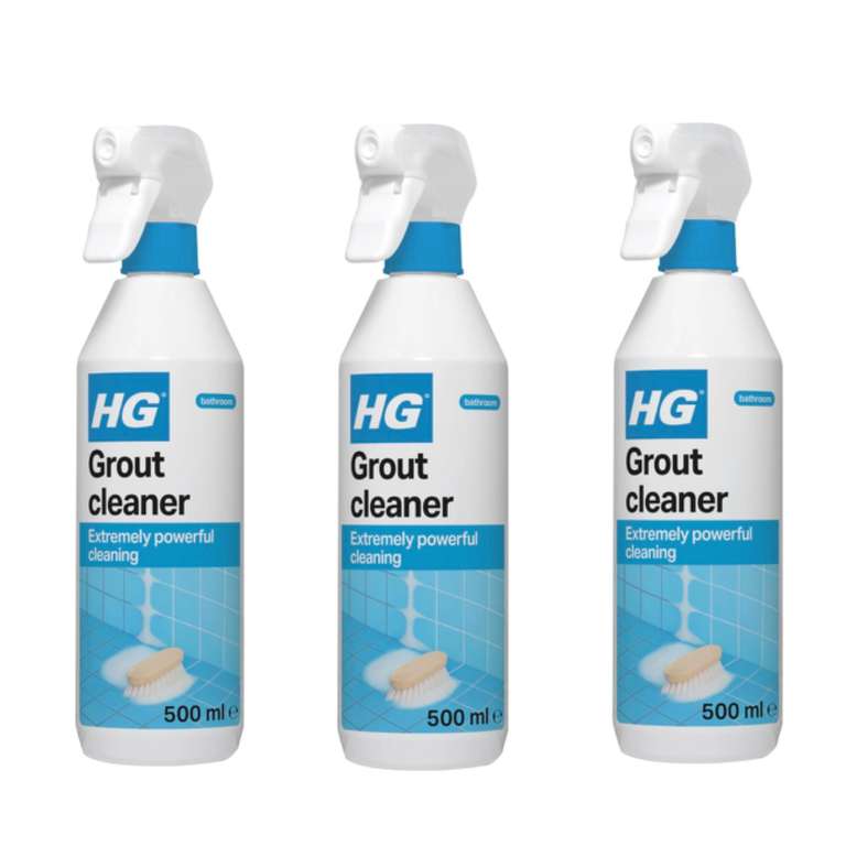 3 x HG Grout Cleaner Ready-to-Use, Removes Stubborn Dirt from Wall & Floor Tile Grout 500ml (3 for 2) £7.75 with max s&s