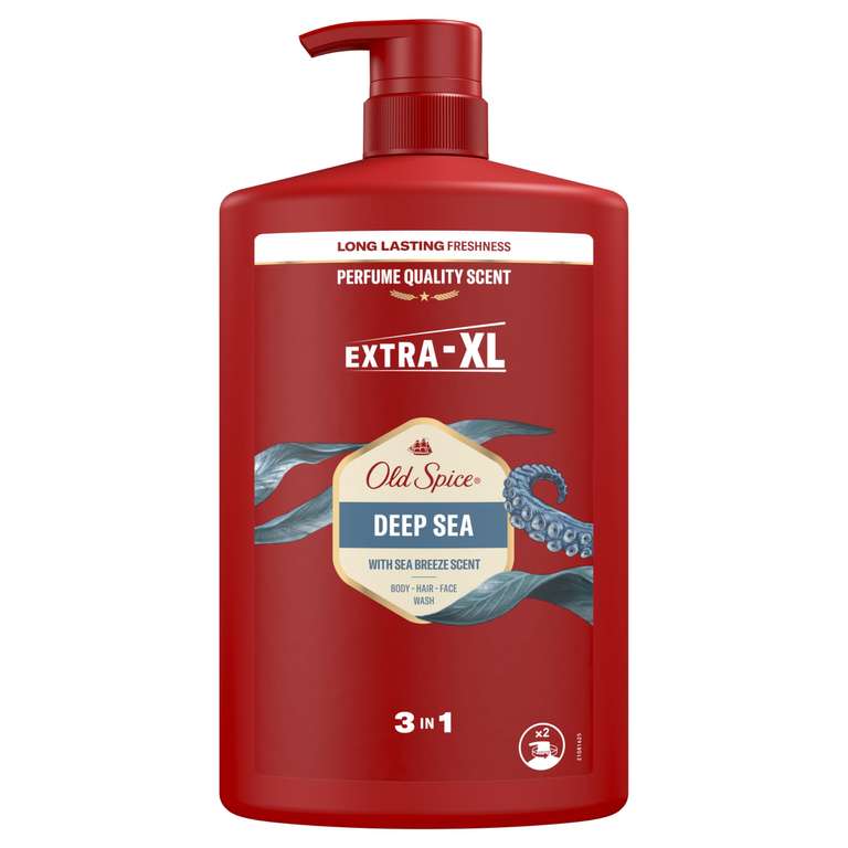 3 x Old Spice Deep Sea Men’s Shower Gel & Shampoo 1000ml 3 For 2 (£9.30 3 Bottles S&S, £3.10 A Bottle)