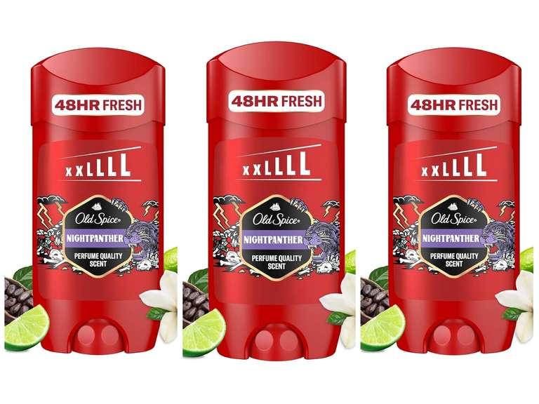 3 x Old Spice Night Panther Men's Deodorant Stick 85ml (£5.92 /£4.96 on S&S)