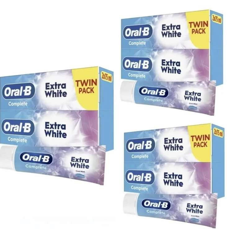 3 x twin pack Oral-B Complete Plus Extra White Toothpaste 2x75ml (£7.87 - £9.07 with s&s)