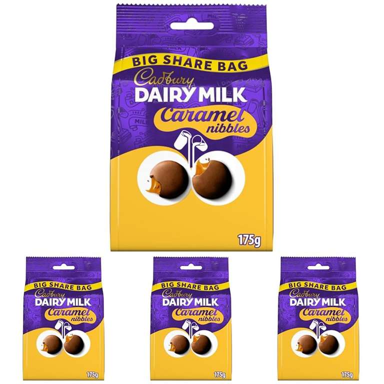 4 packs of Big Share (175g) Cadbury Dairy Milk Caramel Nibbles (£7.41 s&s)