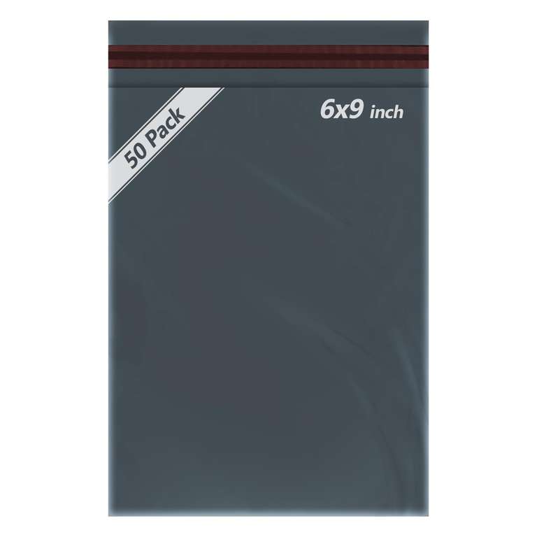 Grey 6x9" Self Seal Mailing Bags, 50 Pack