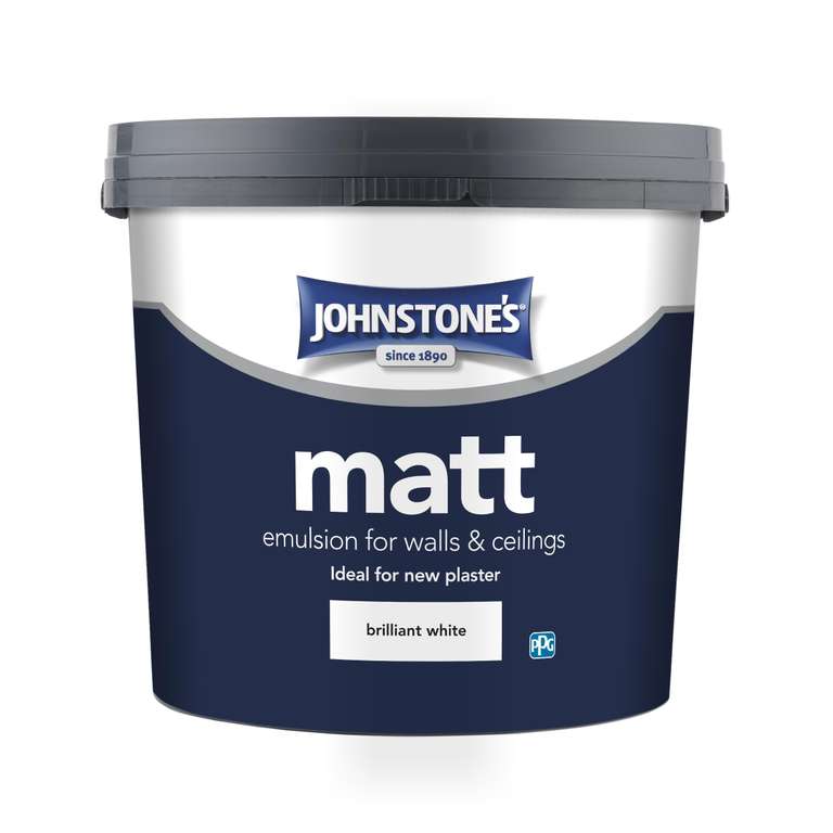 Johnstones Matt Emulsion Paint, Brilliant White - 5L