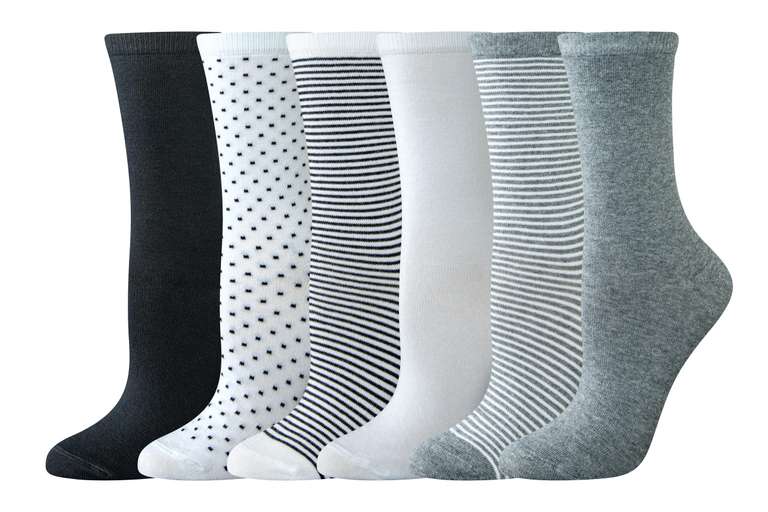 6 Pairs Amazon Essentials Women's Crew Socks, Cotton Size 3-7 £3.57 / £3.99 S&S