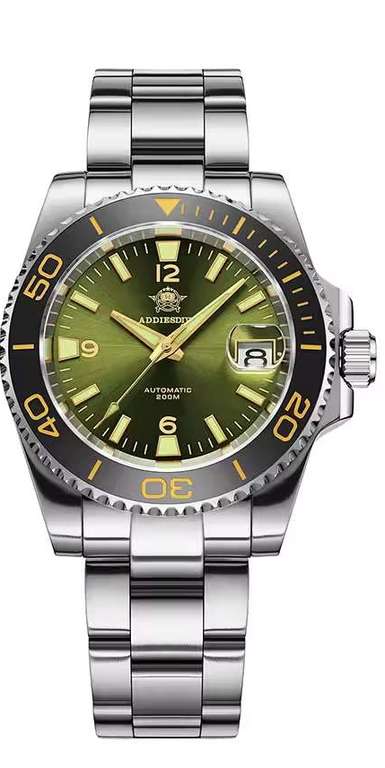 ADDIESDIVE 8215 Automatic Sapphire AR Coated Glass Ceramic Bezel Waterproof 200m Watch Sold By ADDIESDIVE Flagship Store