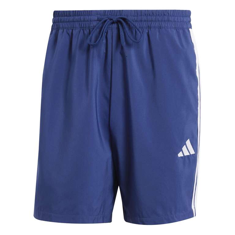 Adidas Men's Essential Three Stripes Shorts - Blue Size S