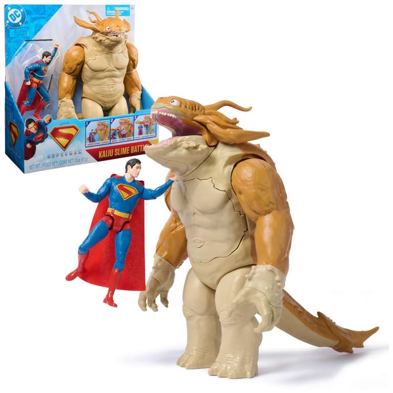 ÆDC Comics, SUPERMAN, Superman Vs. Kaiju Slime Battle, Action Figure with Giant Kids’ Playset