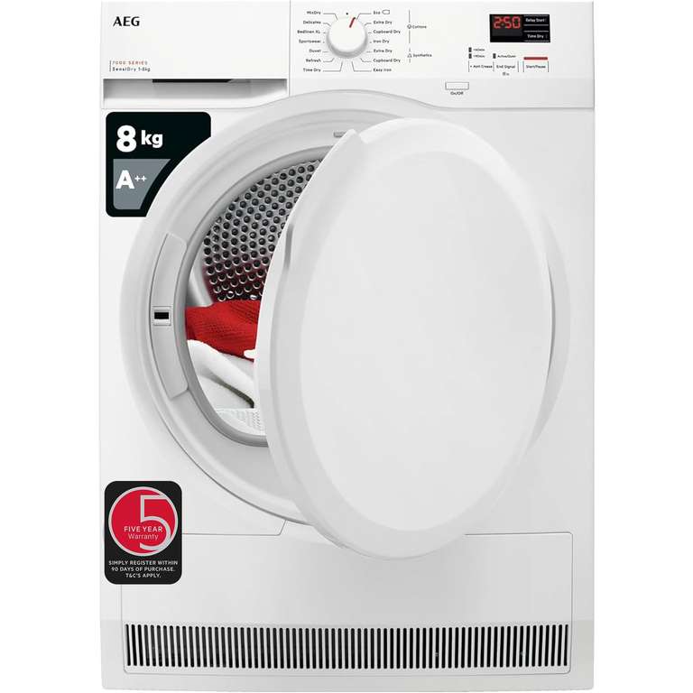 AEG 7000 Series Freestanding Heat Pump Tumble Dryer 8kg