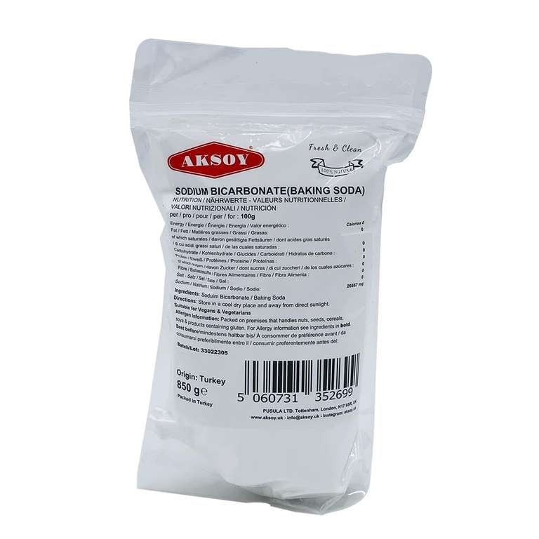 Aksoy Baking Soda 850GR | Pure Sodium Bicarbonate Powder with Highest Purity, Food Grade