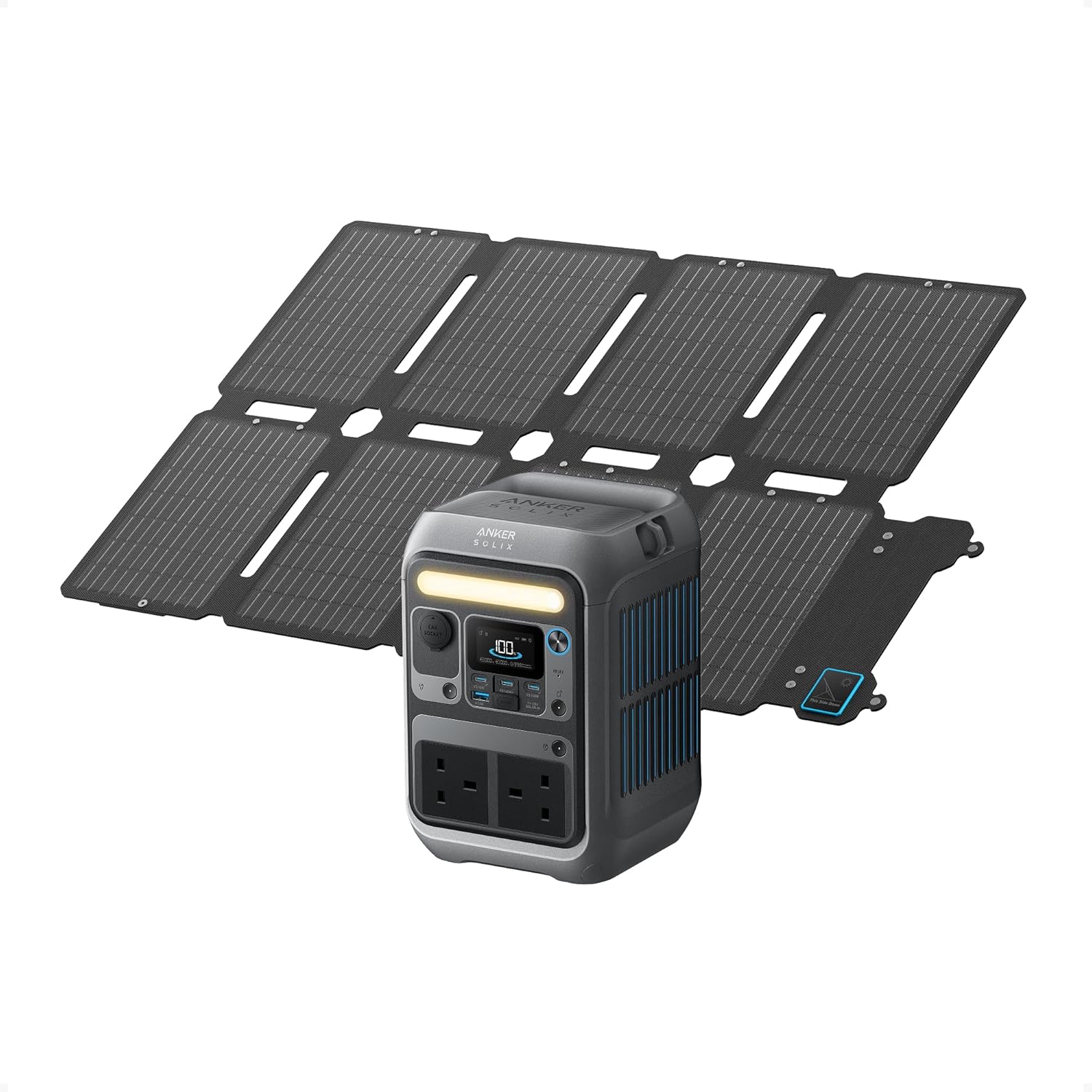 Anker SOLIX C300 DC Portable Power Station with 60W Solar Panel, 288Wh LiFePO4 Battery, 300W Solar Generator Sold by AnkerDirect UK / FBA