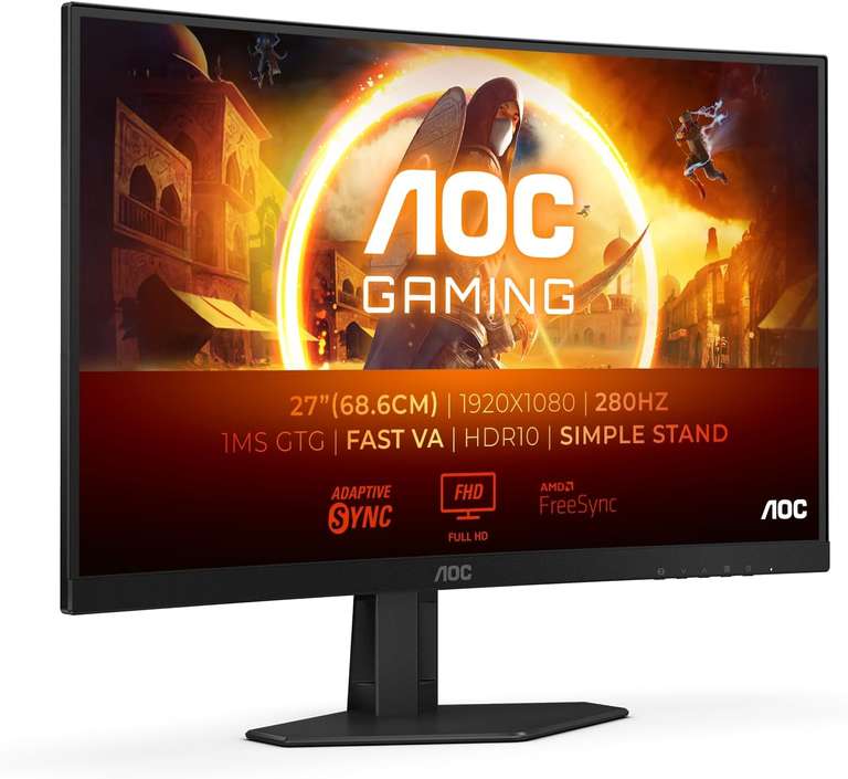 AOC C27G4ZXED - 27 inch FHD, 280 Hz, 1ms, HDR10 Gaming Monitor