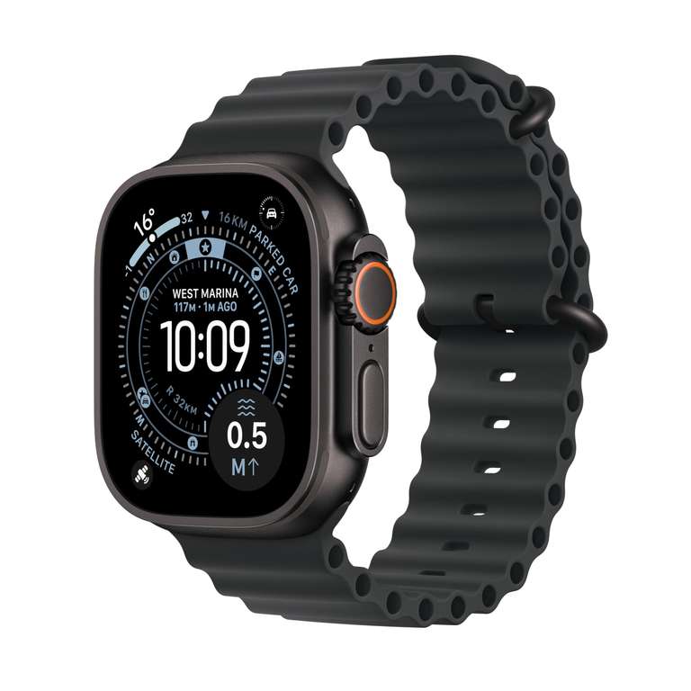 Apple Watch Ultra 3 GPS + Cellular 49mm Black Titanium Case with Black Alpine Loop - Large