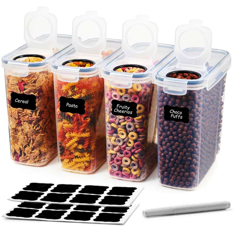A&S Kitchen Cereal Storage Containers Set of 4x 4L